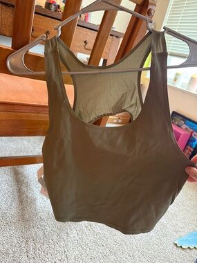 lululemon athletica Olive Green Racerback Crop Tank